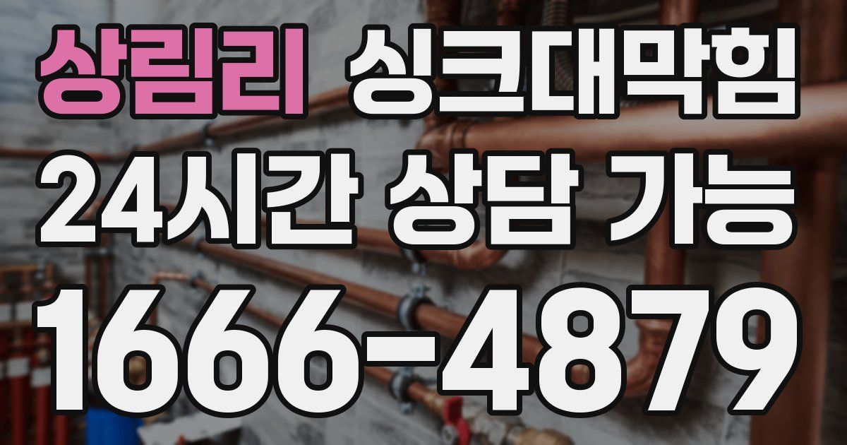 상림리 싱크대 뚫기