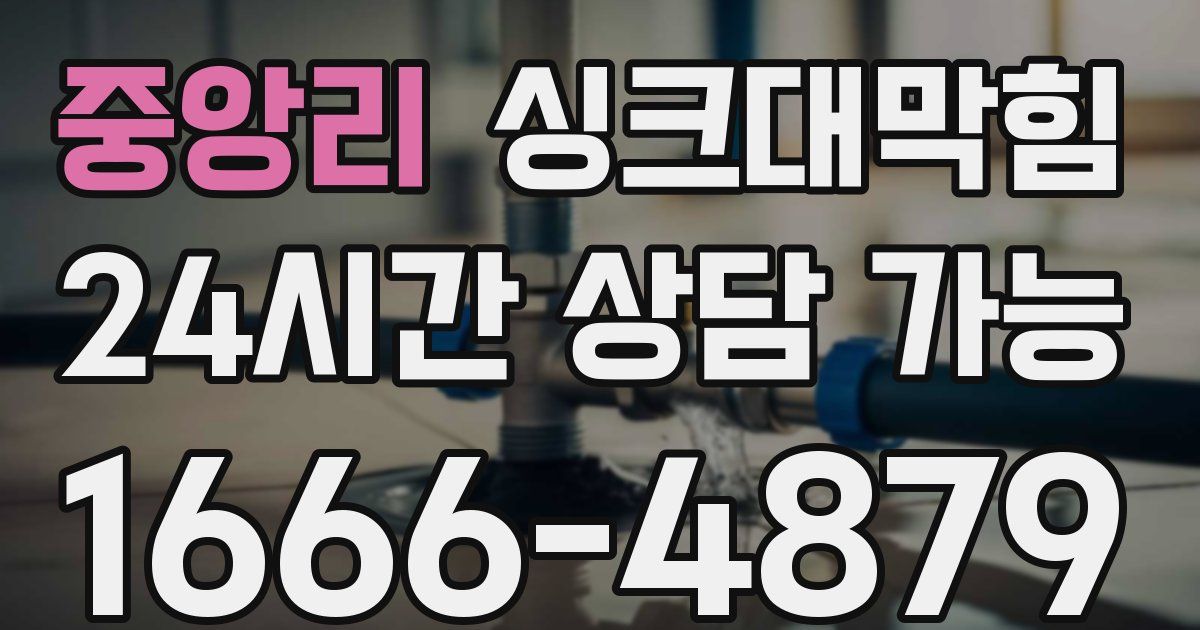 중앙리 싱크대 뚫기