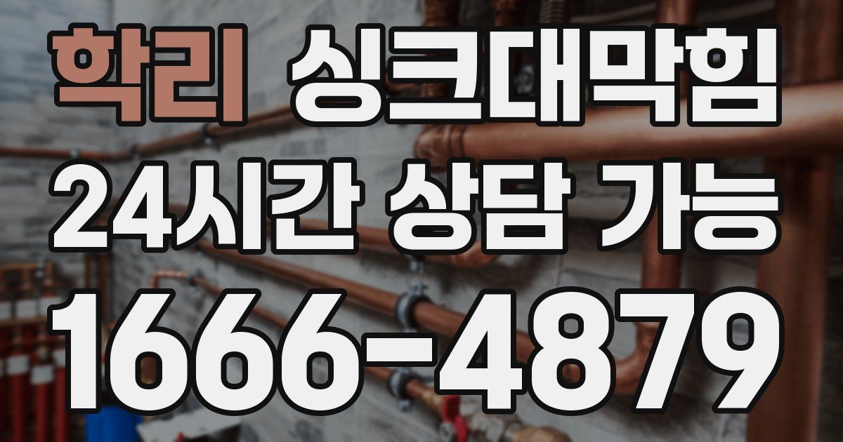 학리 싱크대 뚫기
