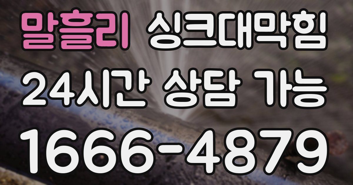 말흘리 싱크대 뚫기