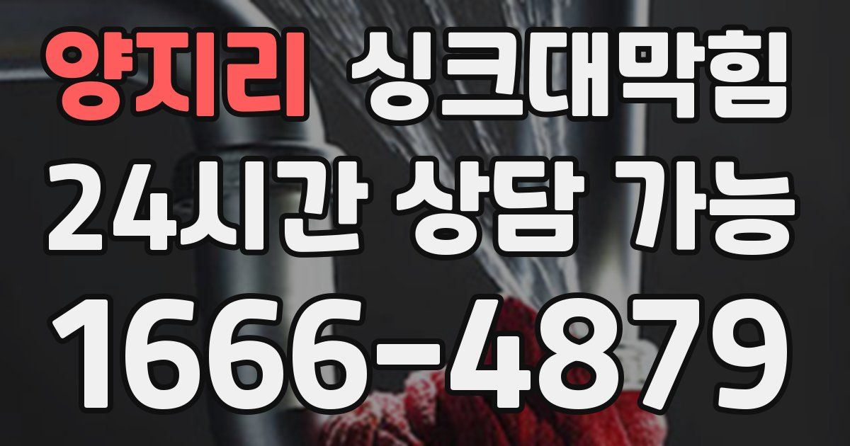 양지리 싱크대 뚫기