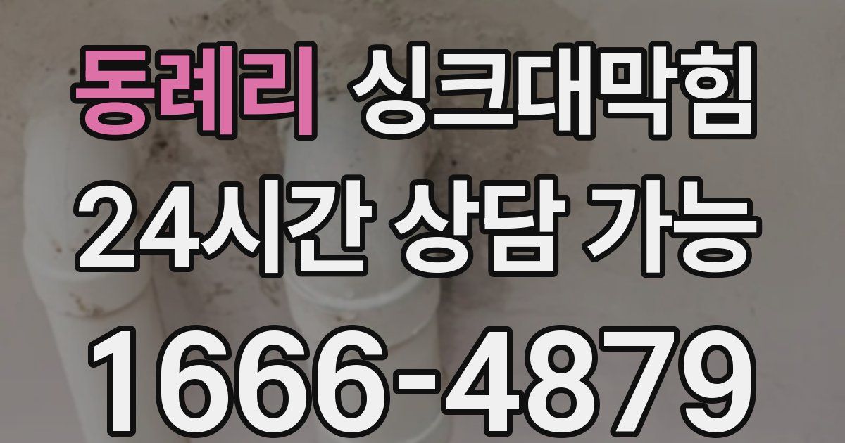 동례리 싱크대 뚫기