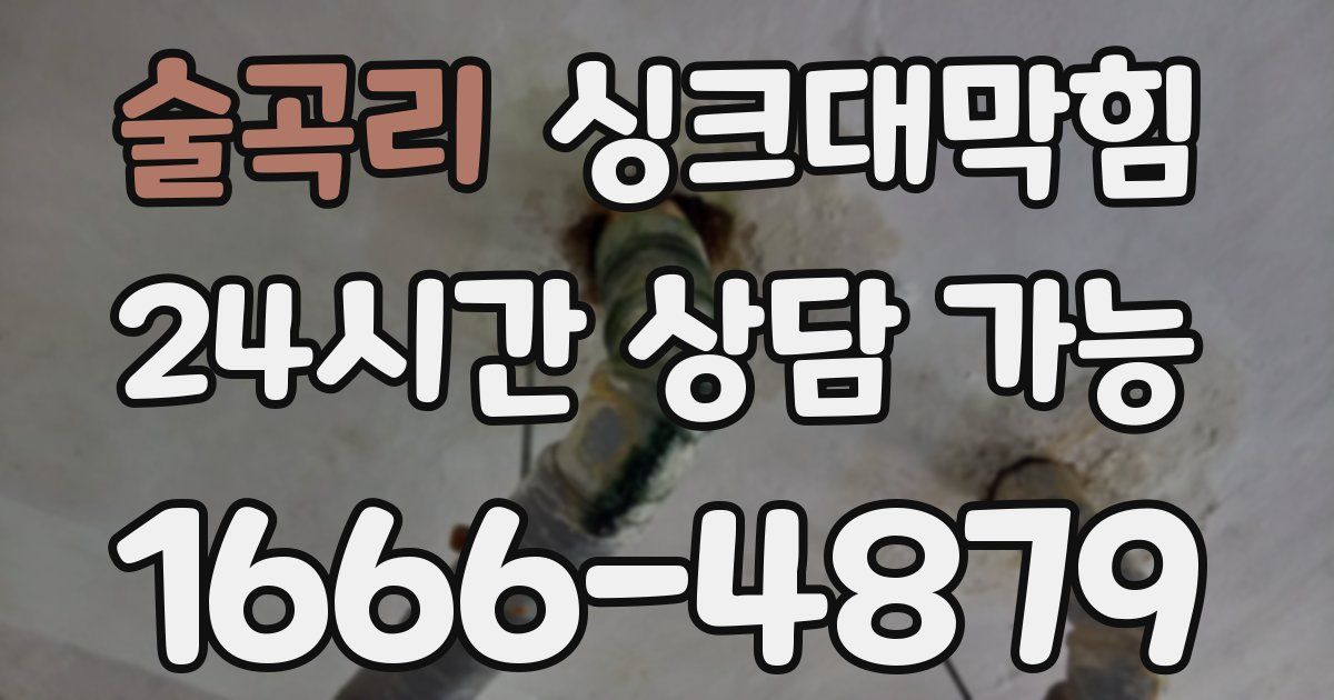 술곡리 싱크대 뚫기