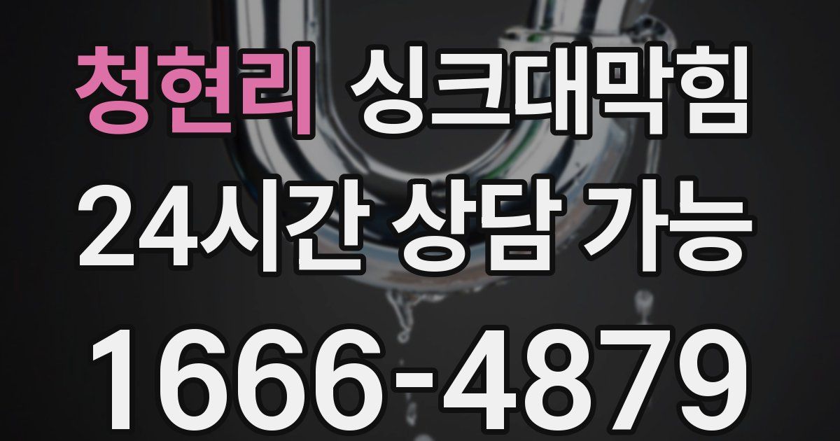 청현리 싱크대 뚫기