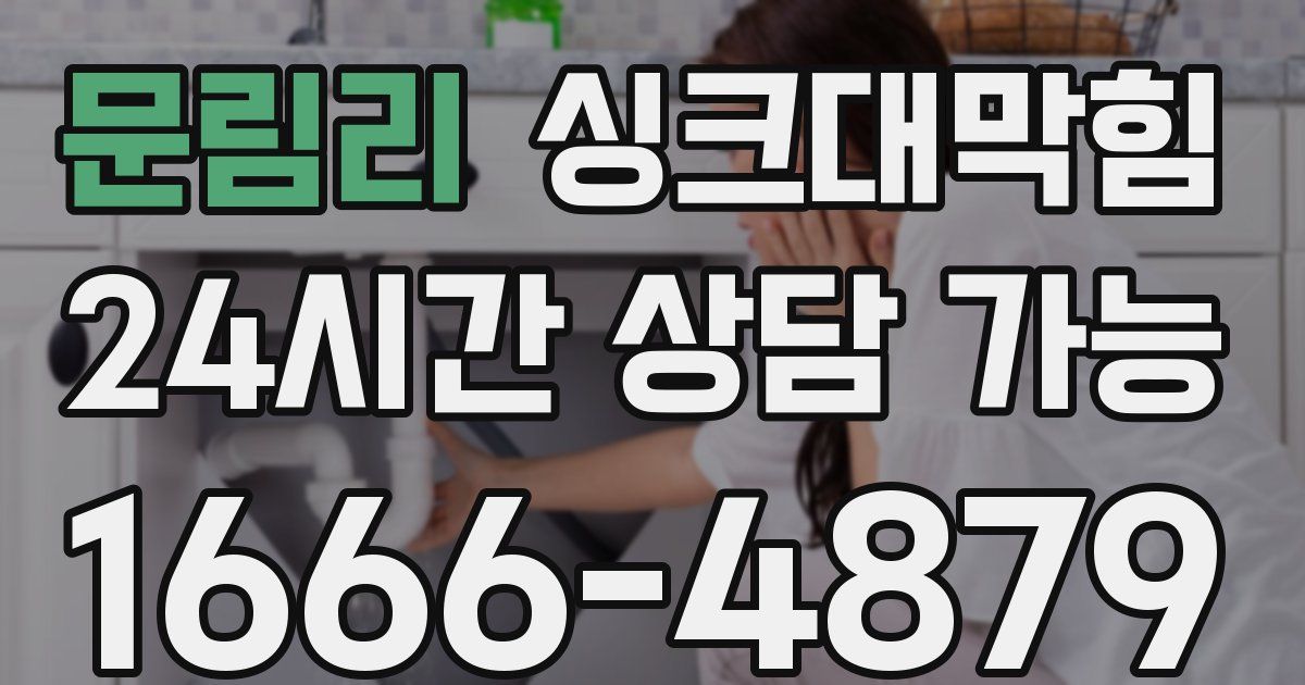 문림리 싱크대 뚫기