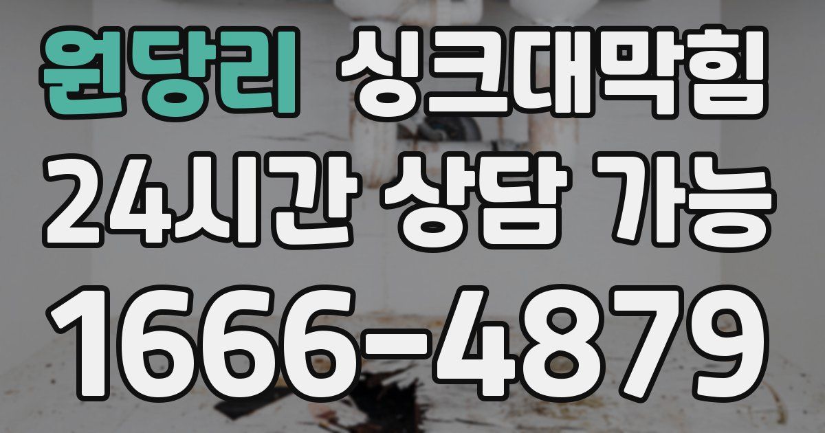 원당리 싱크대 뚫기