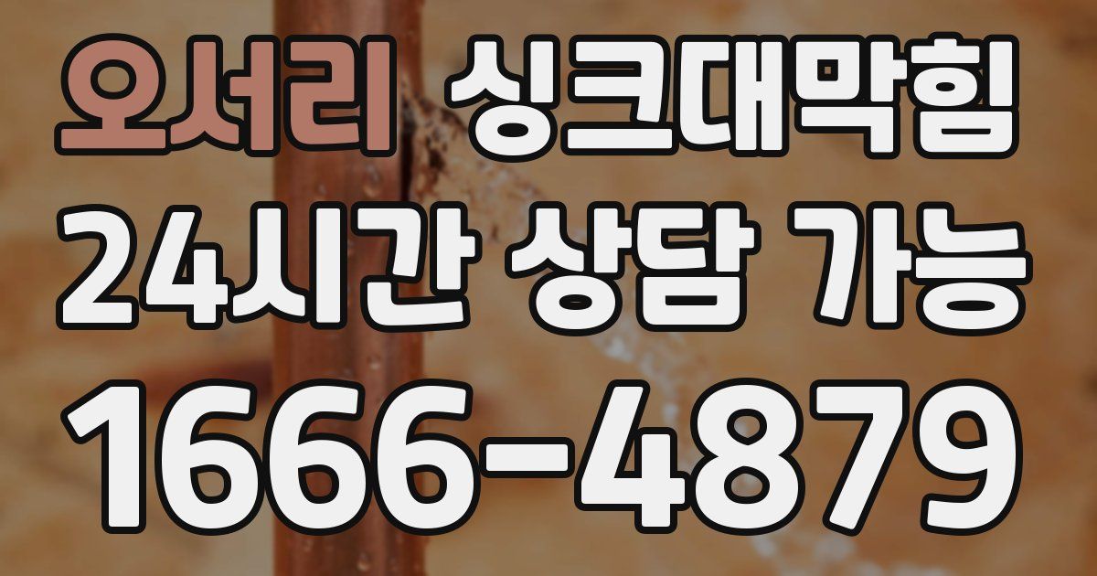 오서리 싱크대 뚫기