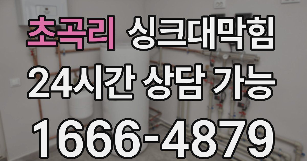 초곡리 싱크대 뚫기