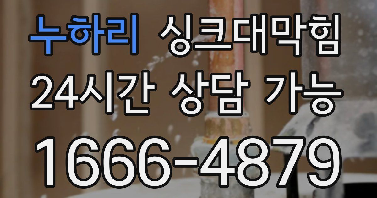 누하리 싱크대 뚫기