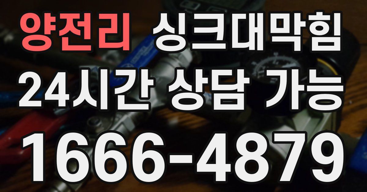 양전리 싱크대 뚫기