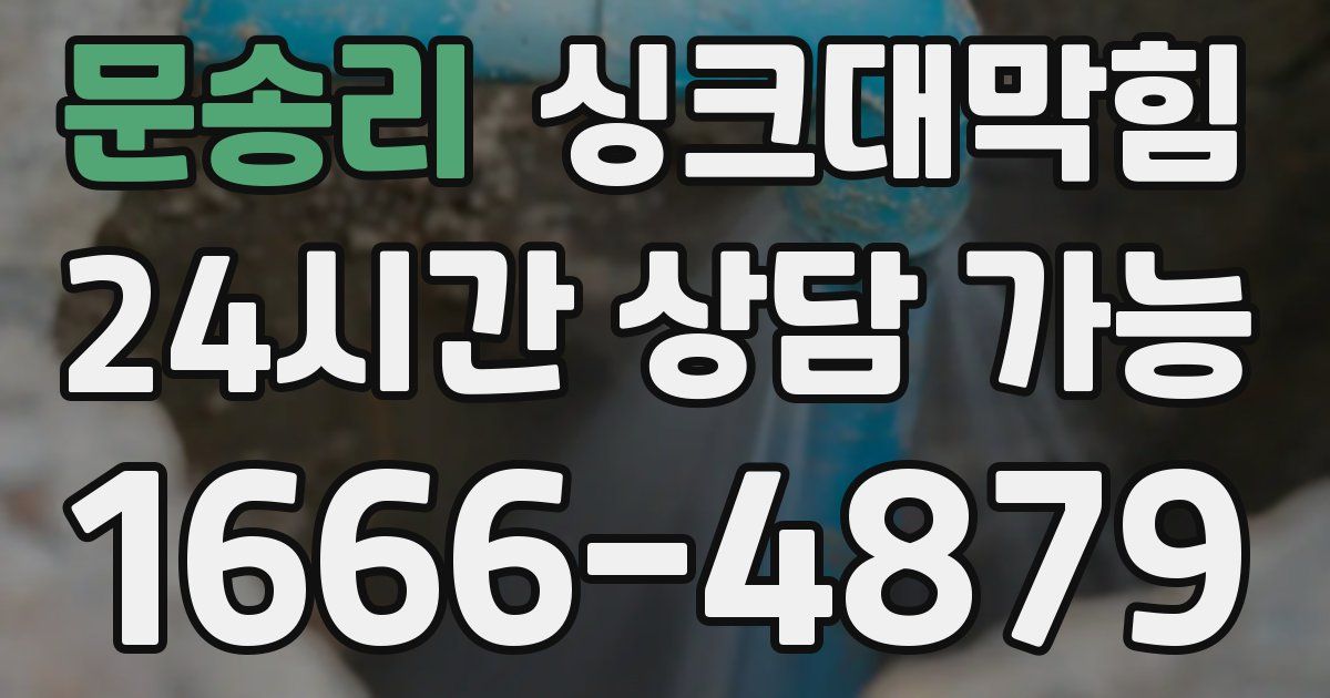 문송리 싱크대 뚫기