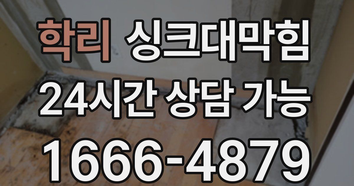 학리 싱크대 뚫기