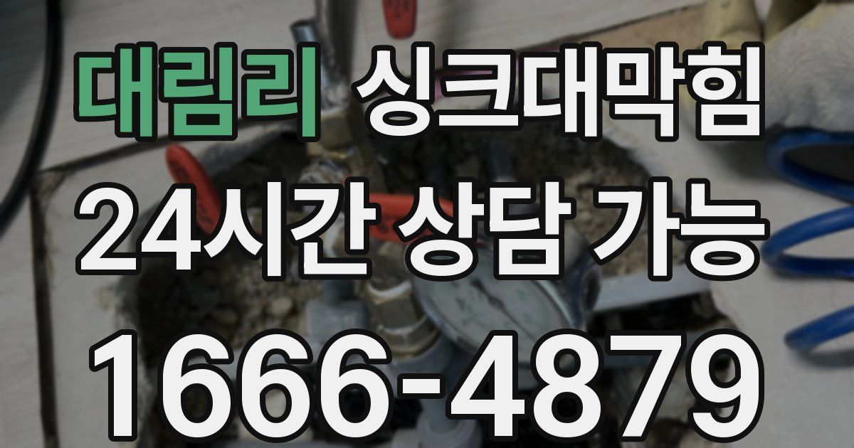 대림리 싱크대 뚫기