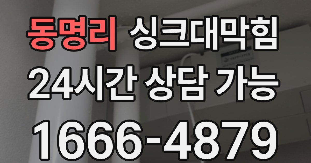 동명리 싱크대 뚫기