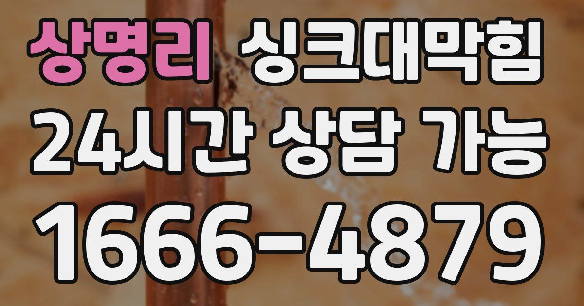 상명리 싱크대 뚫기