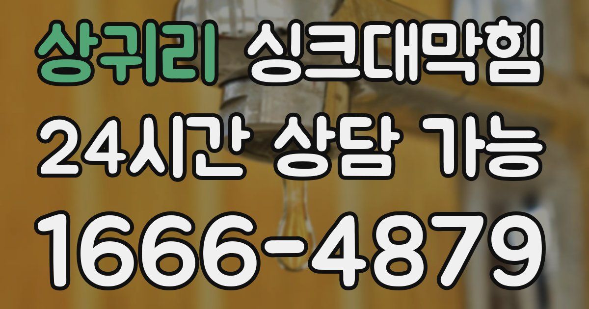 상귀리 싱크대 뚫기