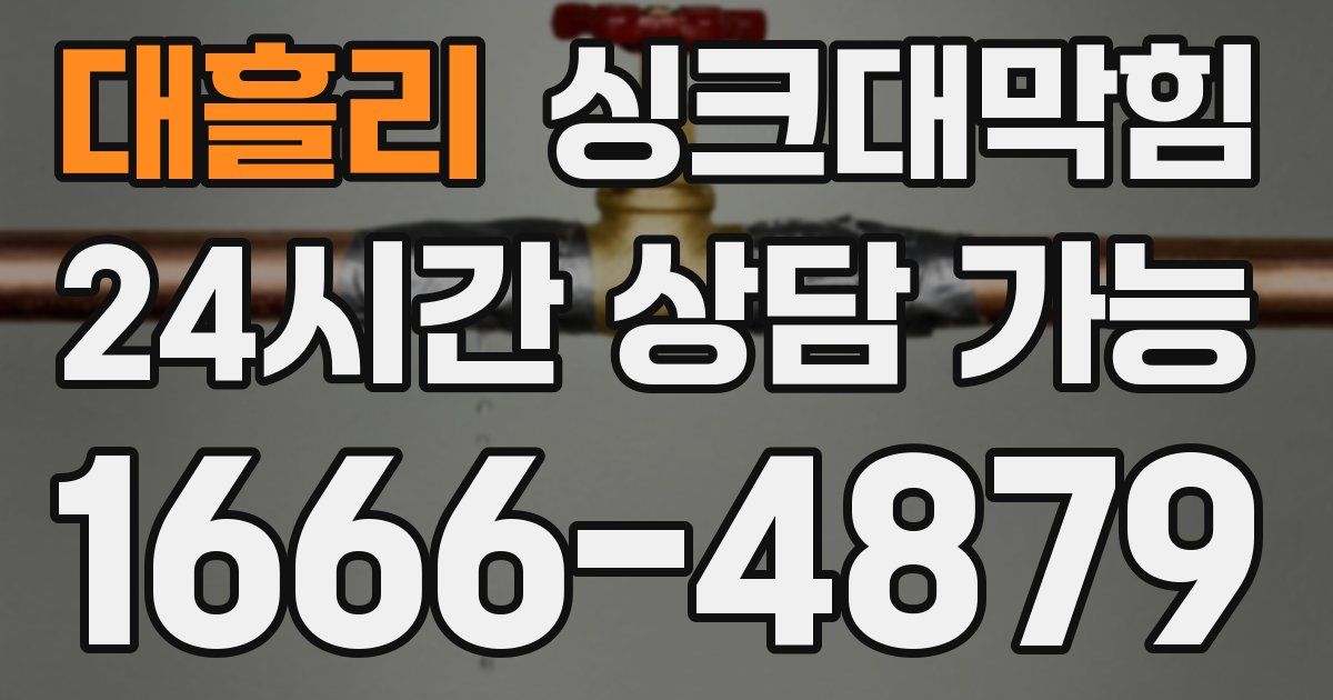 대흘리 싱크대 뚫기