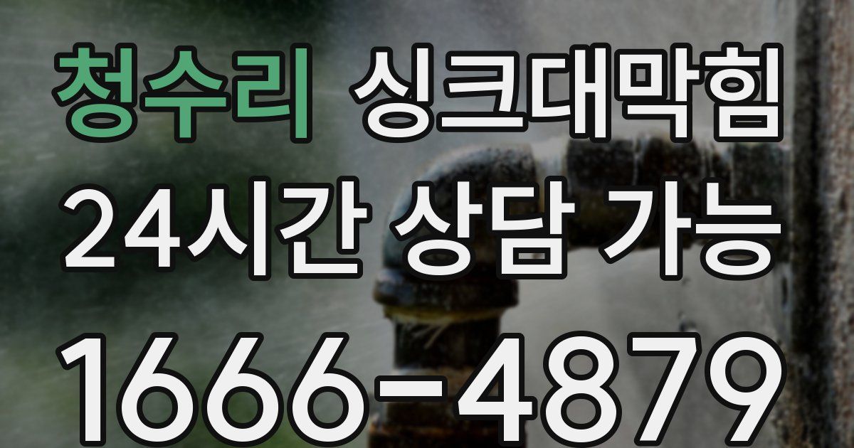 청수리 싱크대 뚫기