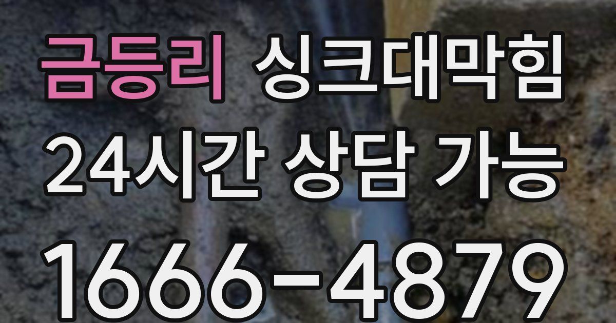 금등리 싱크대 뚫기