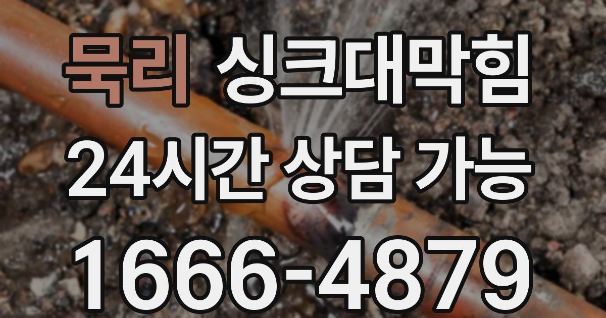 묵리 싱크대 뚫기