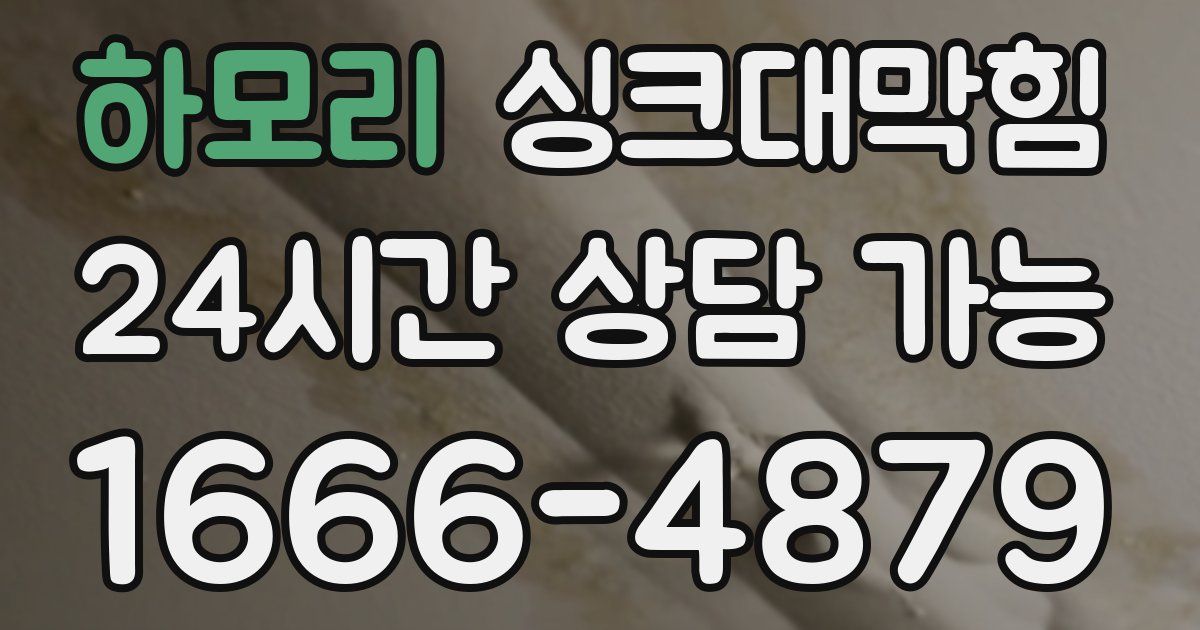 하모리 싱크대 뚫기