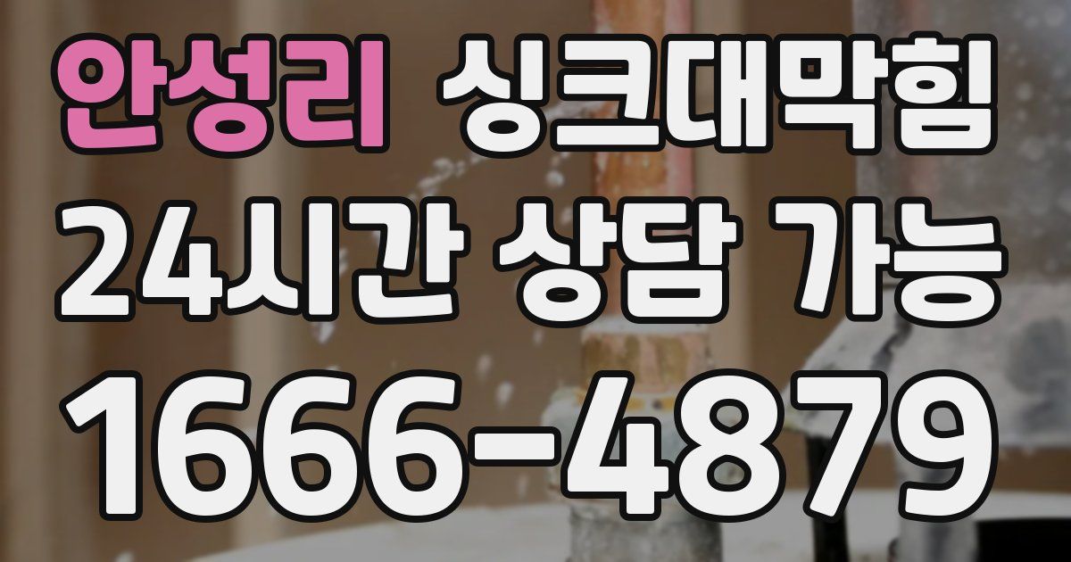 안성리 싱크대 뚫기