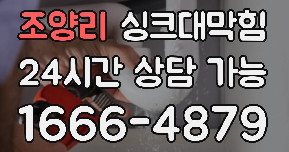 조양리 싱크대 뚫기