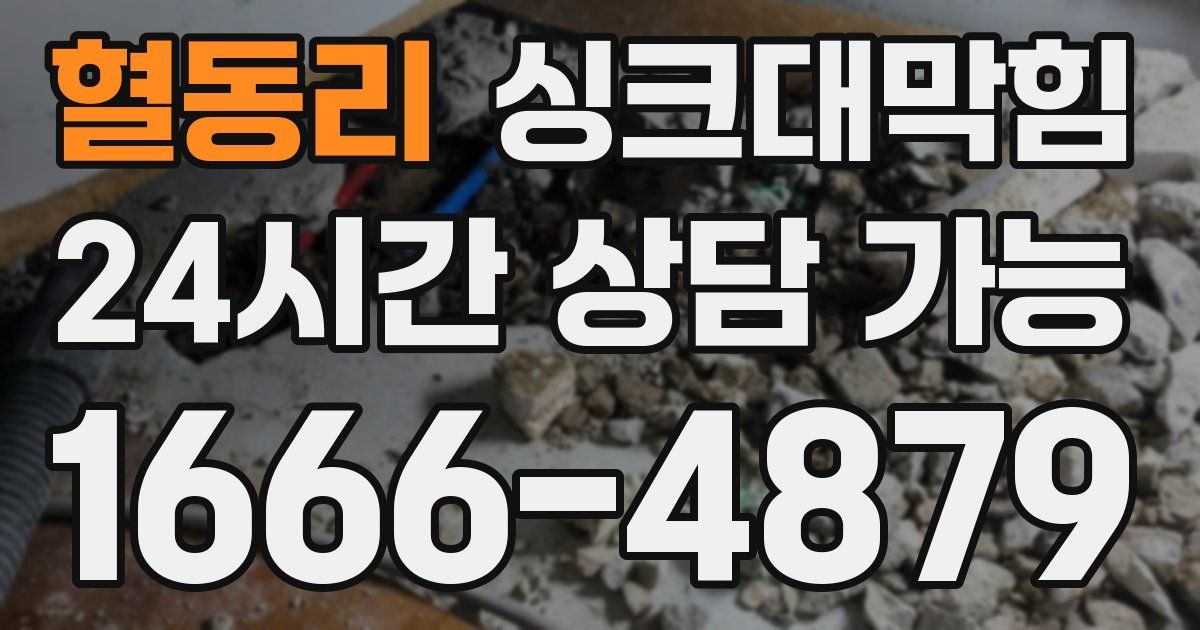 혈동리 싱크대 뚫기