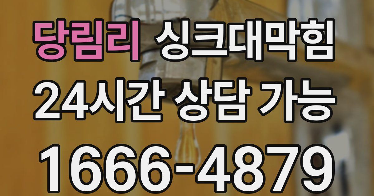 당림리 싱크대 뚫기