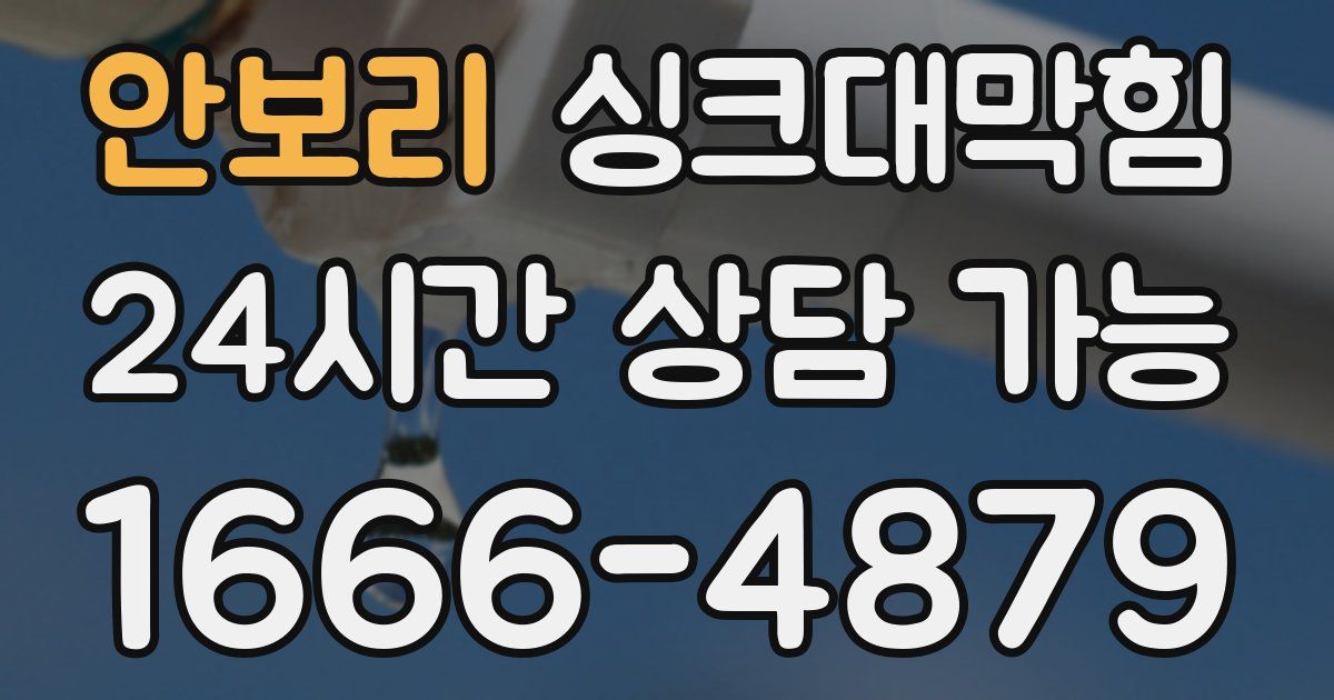 안보리 싱크대 뚫기