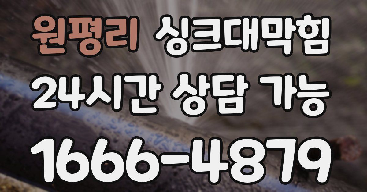 원평리 싱크대 뚫기