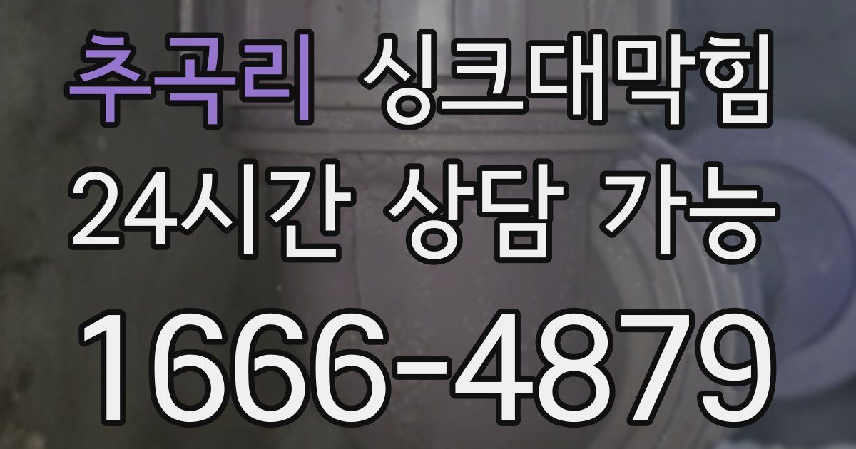 추곡리 싱크대 뚫기