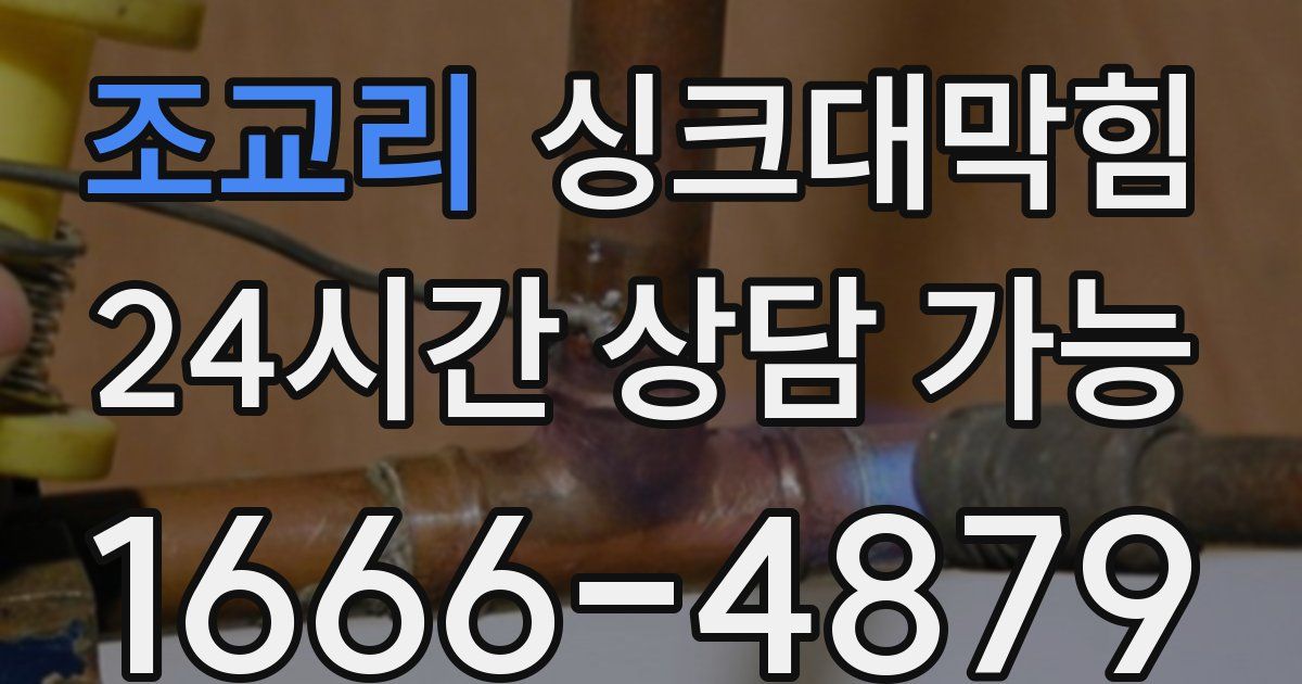 조교리 싱크대 뚫기