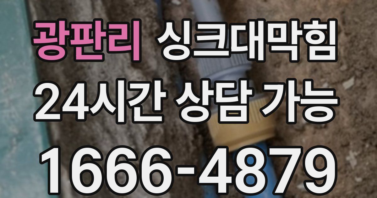 광판리 싱크대 뚫기