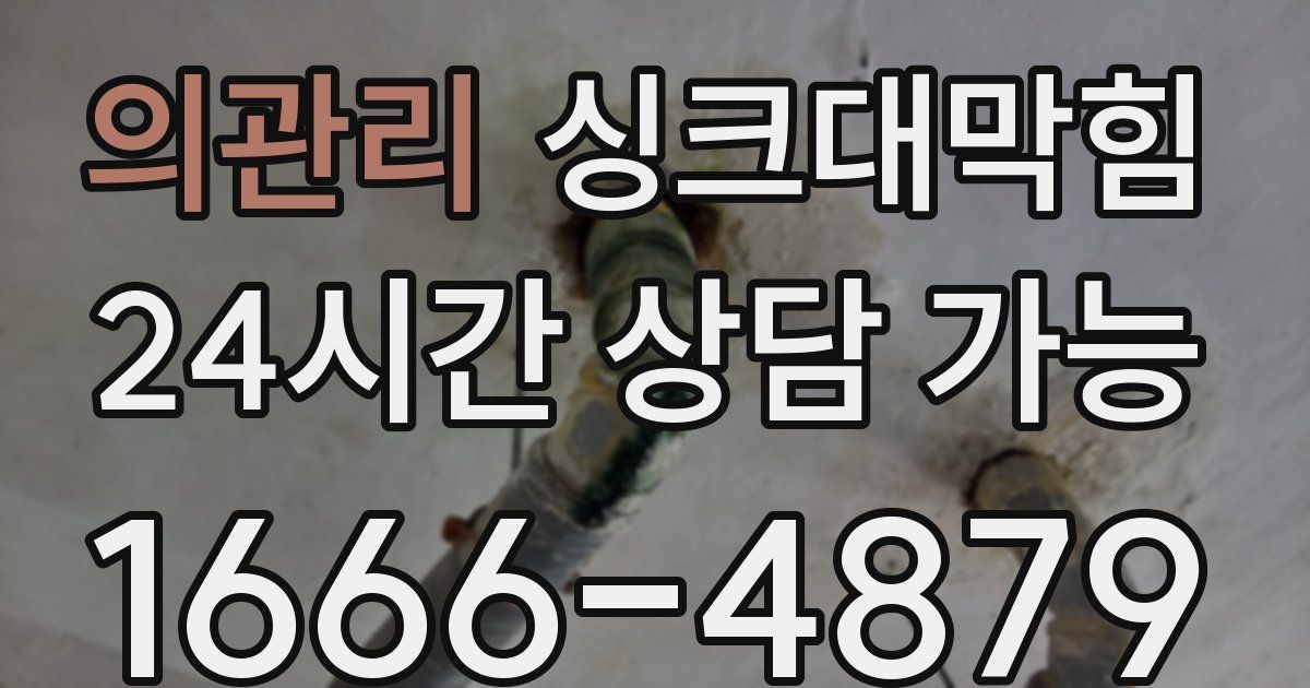 의관리 싱크대 뚫기