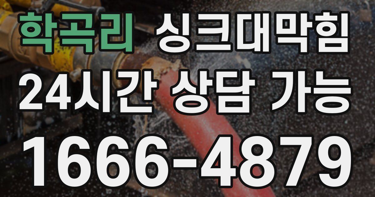 학곡리 싱크대 뚫기