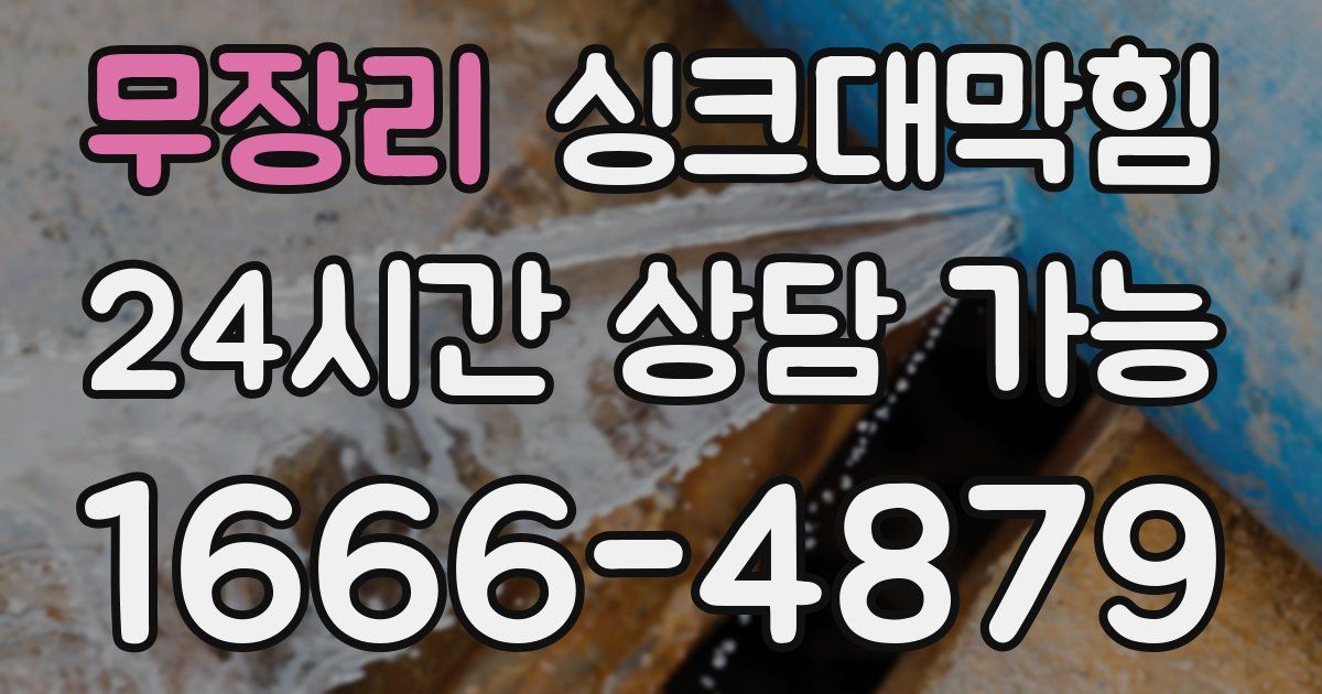 무장리 싱크대 뚫기