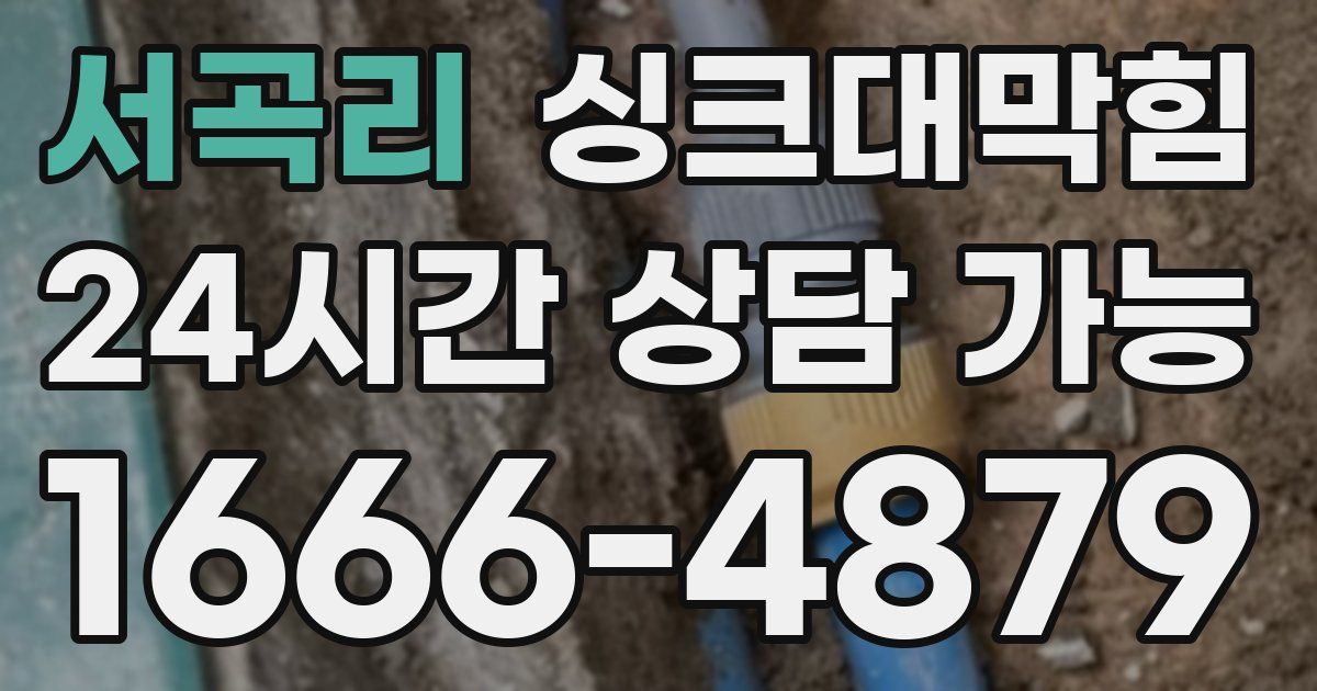 서곡리 싱크대 뚫기