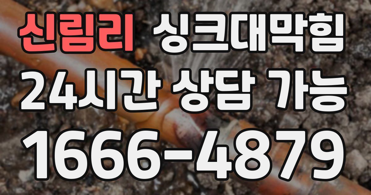 신림리 싱크대 뚫기