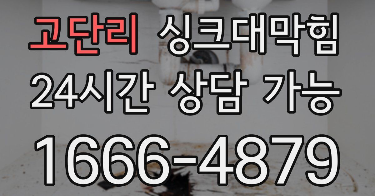 고단리 싱크대 뚫기