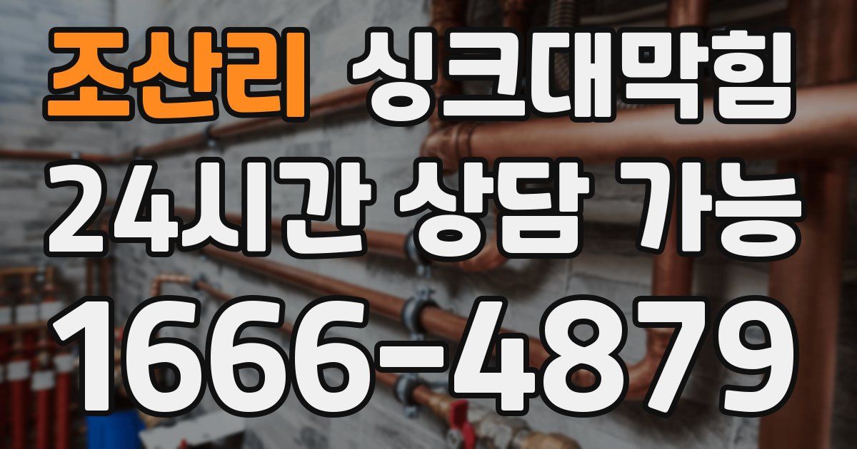 조산리 싱크대 뚫기