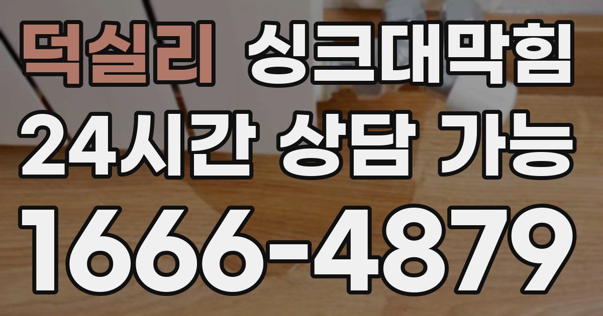 덕실리 싱크대 뚫기