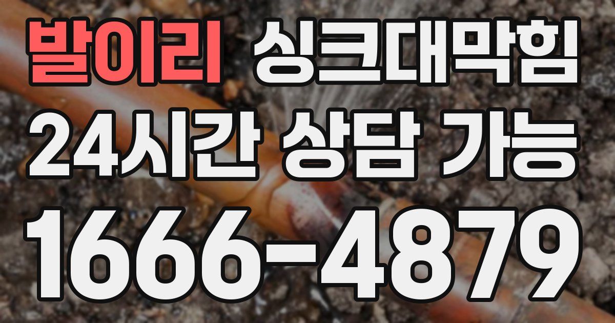 발이리 싱크대 뚫기