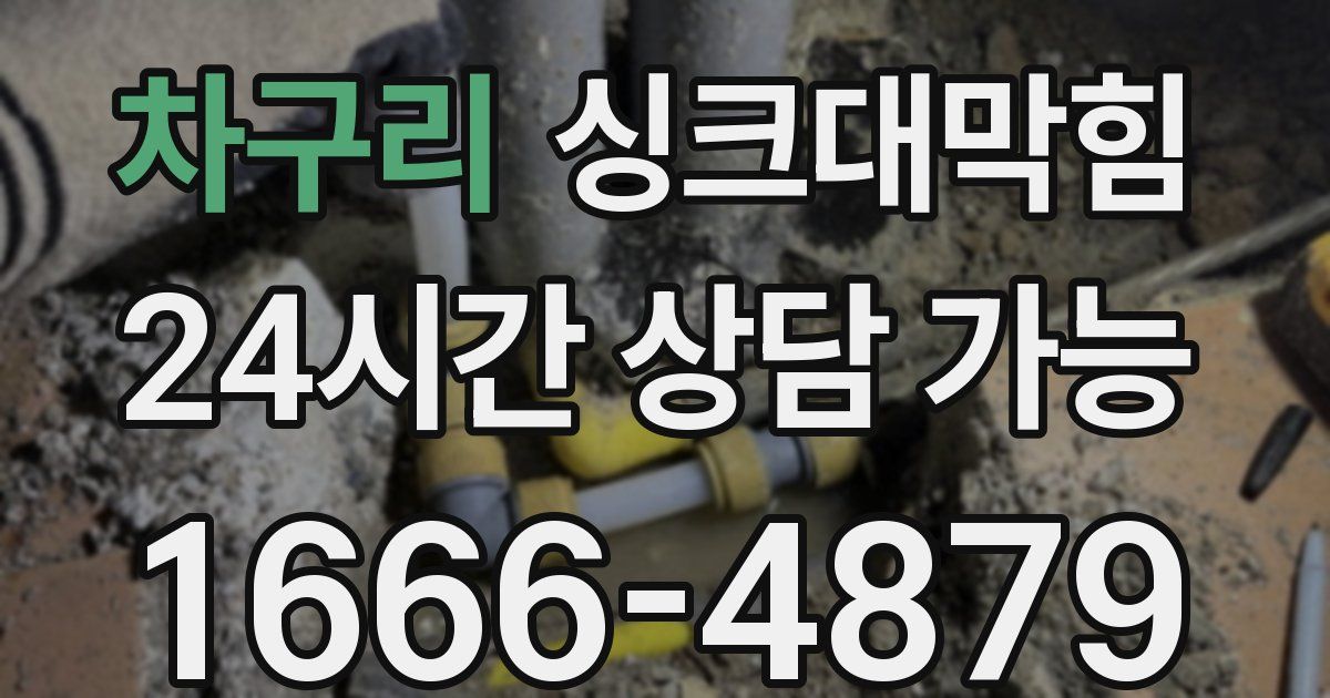 차구리 싱크대 뚫기