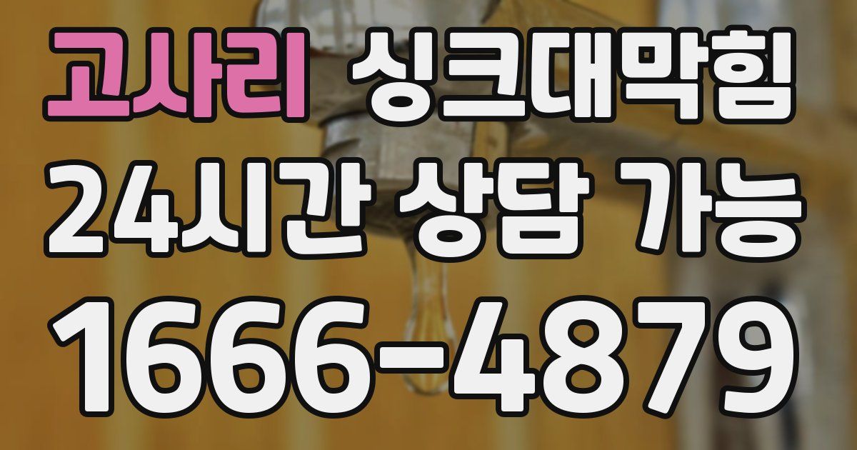 고사리 싱크대 뚫기