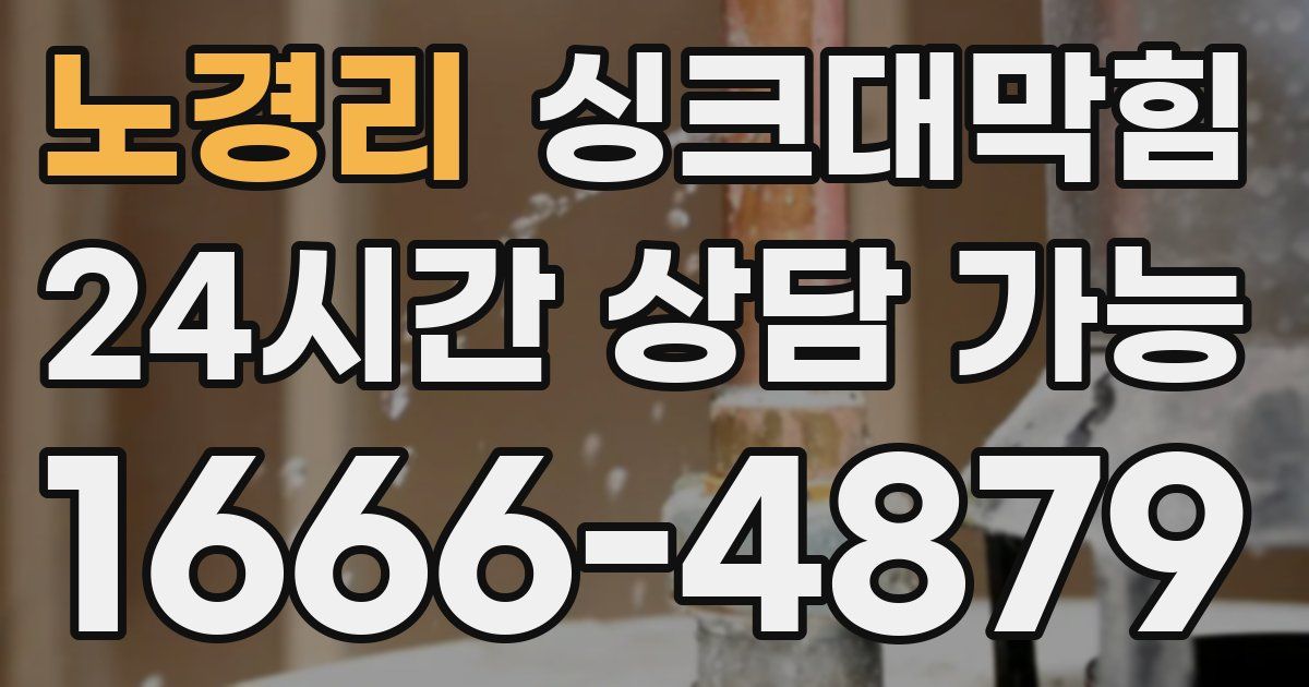 노경리 싱크대 뚫기