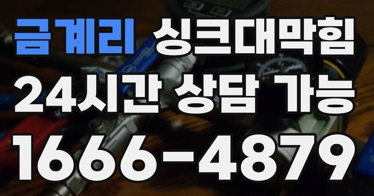 금계리 싱크대 뚫기