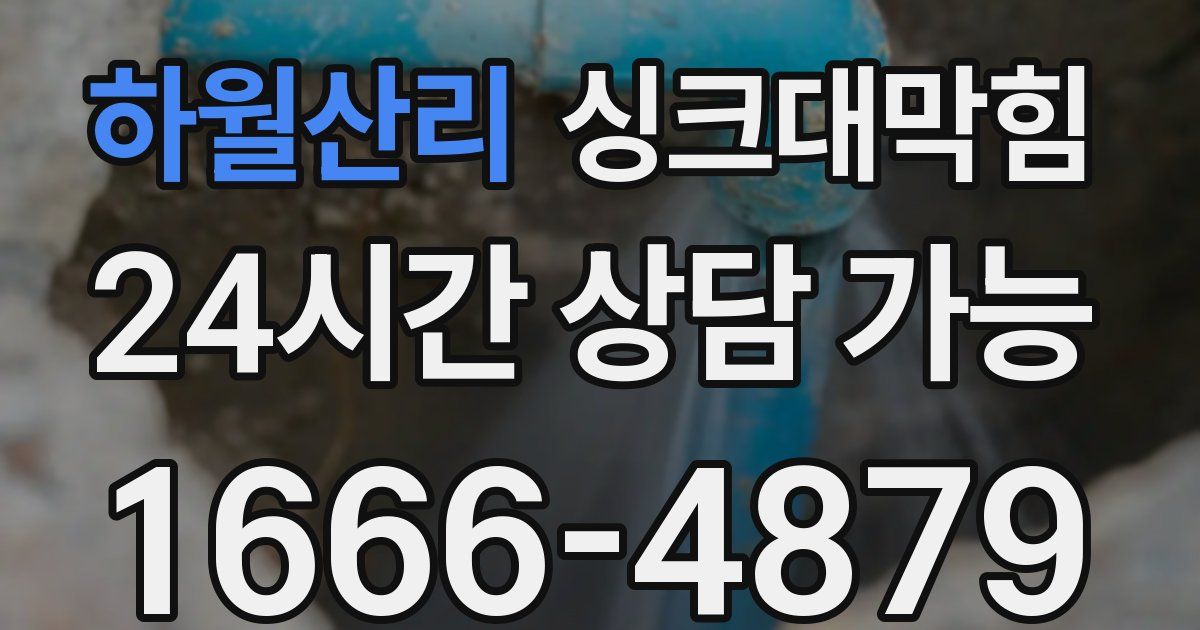하월산리 싱크대 뚫기