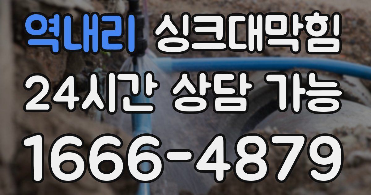 역내리 싱크대 뚫기