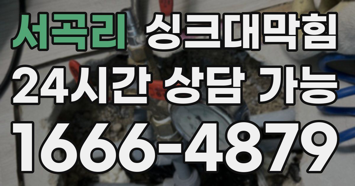 서곡리 싱크대 뚫기
